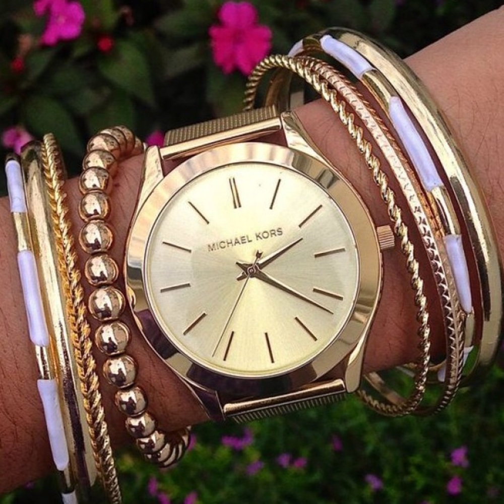 😍MK Slim Runway Gold watch🔥😍